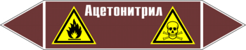 Маркировка трубопровода "ацетонитрил" (пленка, 252х52 мм) - Маркировка трубопроводов - Маркировки трубопроводов "ЖИДКОСТЬ" - . Магазин Znakstend.ru