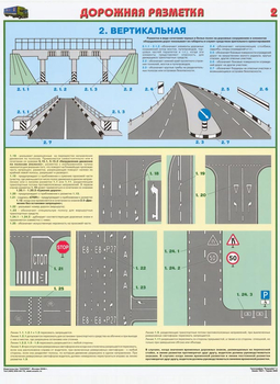 ПС42 Дорожная разметка (пластик, А2, 2 листа) - Плакаты - Автотранспорт - . Магазин Znakstend.ru